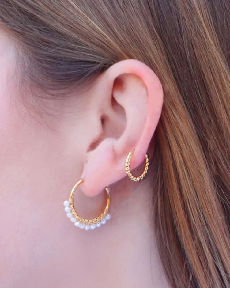 Aros Chakra Perlas Oro