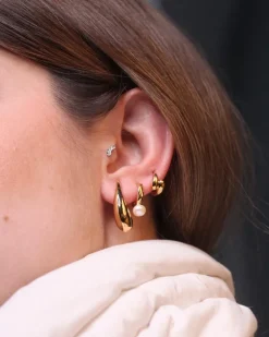 Aros Wata Perla Oro