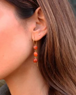 Pendientes Yakut Oro