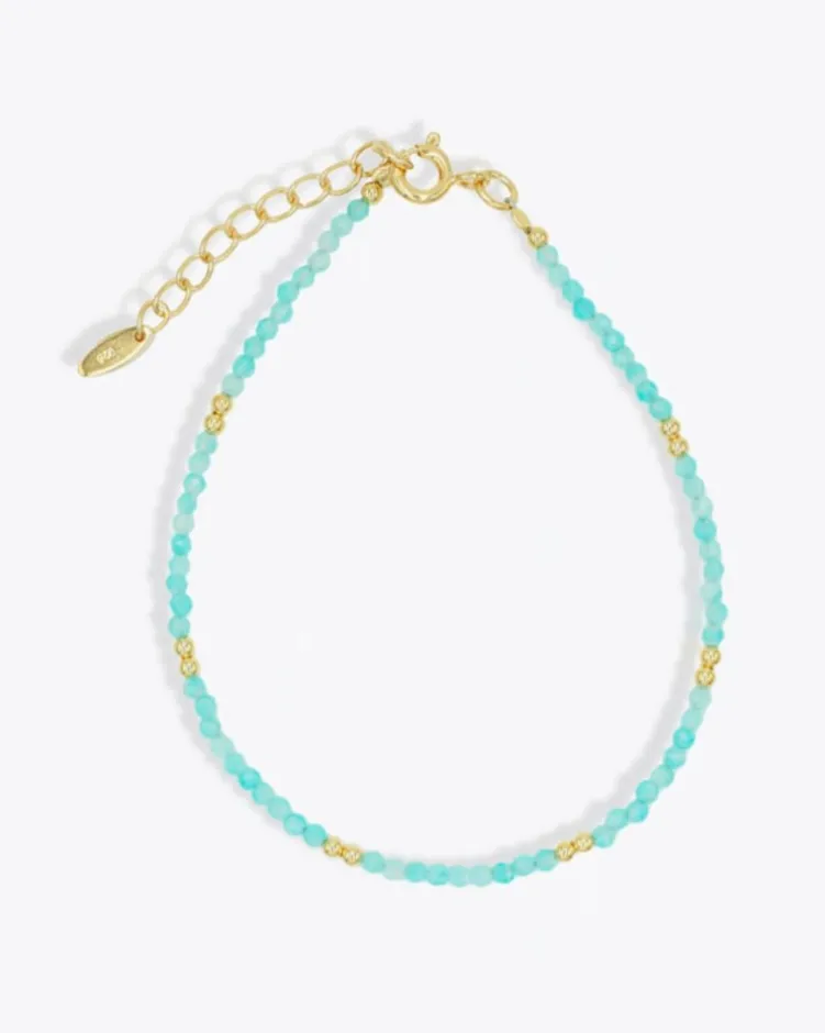 Tobillera Chakra Amazonita Gold